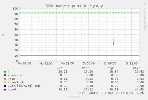 Disk usage in percent